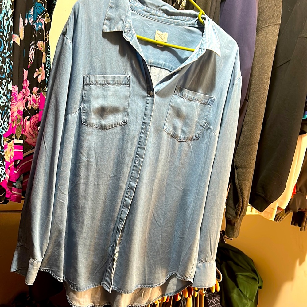 Womens Denim Classic Western Shirt